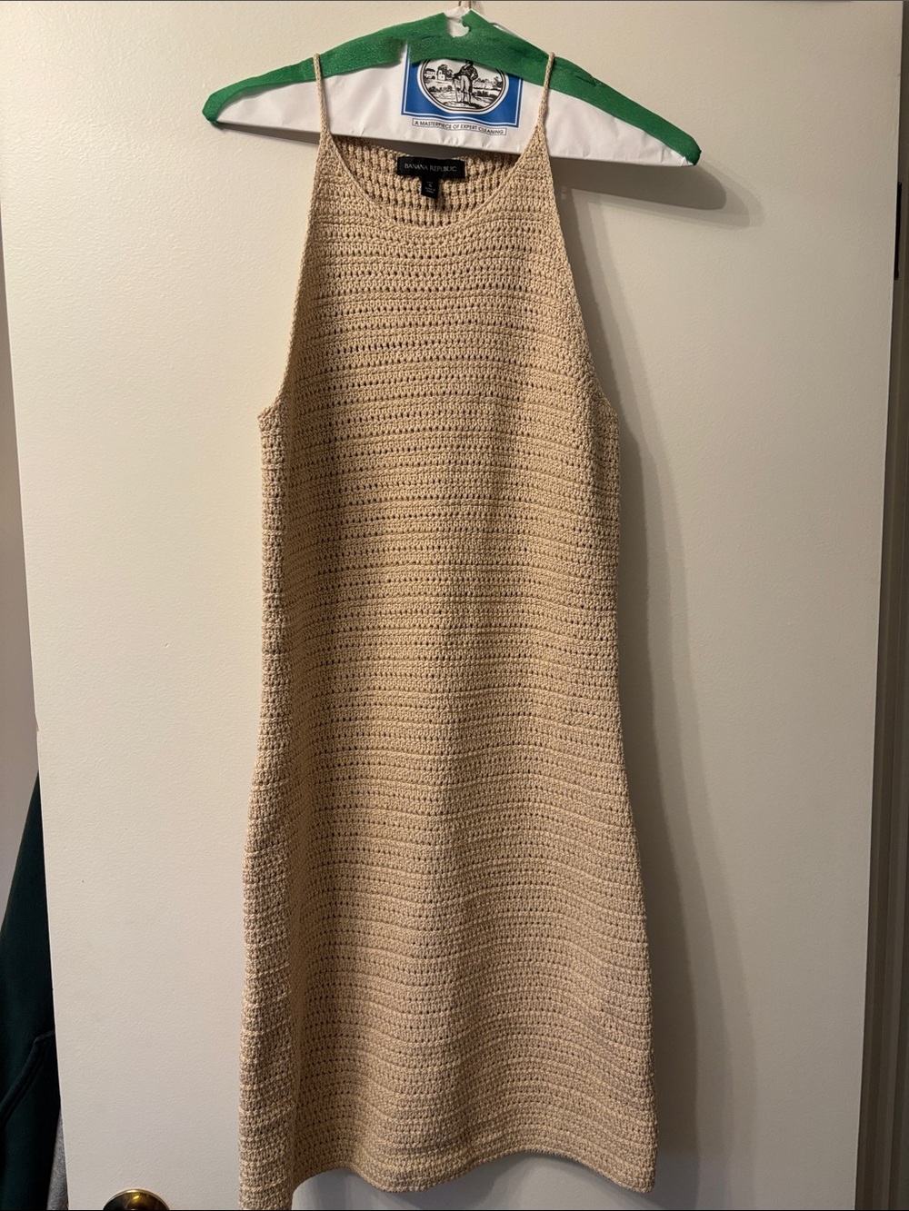 Banana Republic Cream Crocheted Halter Midi Dress